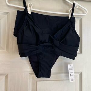 NWT CUPSHE small 2 piece black swimsuit